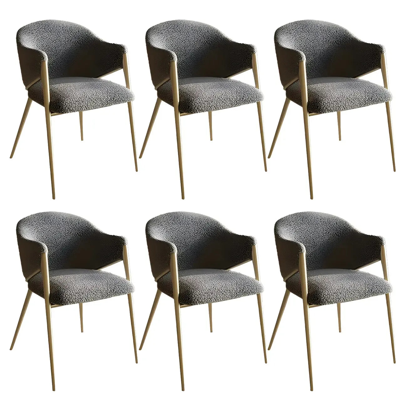 Contemporary Sherpa Low Back White Dining Chairs Set Of 2