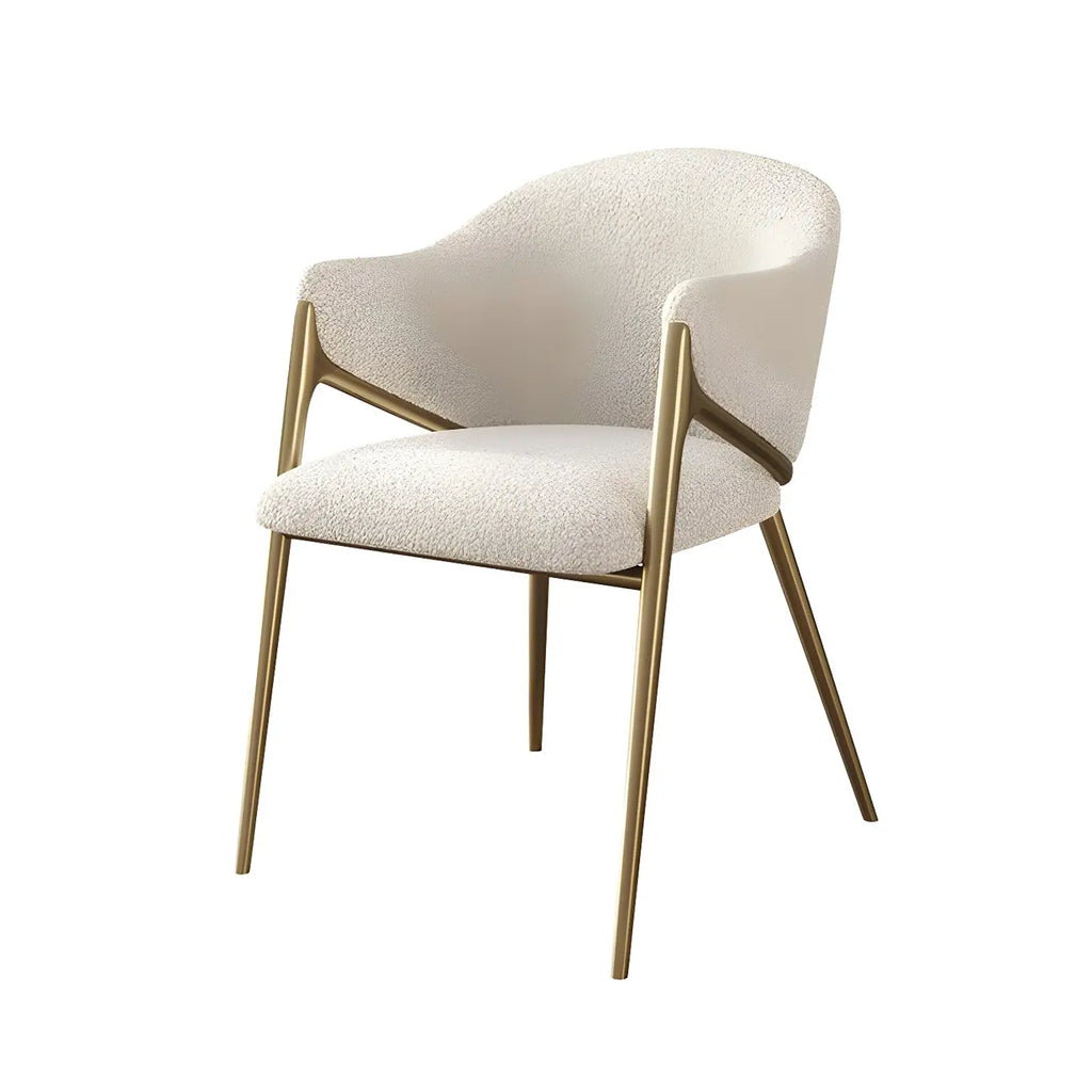 Contemporary Sherpa Low Back White Dining Chairs Set Of 2