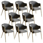 Contemporary Sherpa Low Back White Dining Chairs Set Of 2