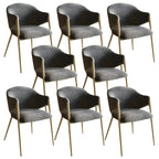 Contemporary Sherpa Low Back White Dining Chairs Set Of 2