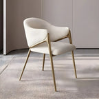 Contemporary Sherpa Low Back White Dining Chairs Set Of 2