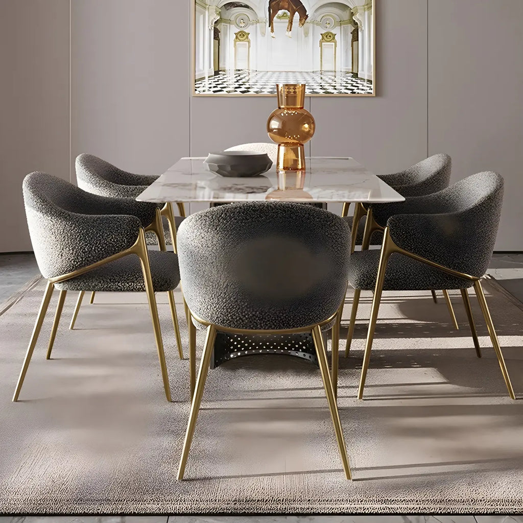 Contemporary Sherpa Low Back White Dining Chairs Set Of 2