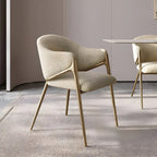 Contemporary Sherpa Low Back White Dining Chairs Set Of 2