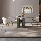 Contemporary Sherpa Low Back White Dining Chairs Set Of 2
