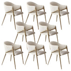 Contemporary Sherpa Low Back White Dining Chairs Set Of 2