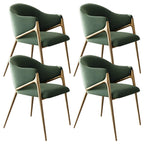 Contemporary Sherpa Low Back White Dining Chairs Set Of 2