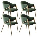 Contemporary Sherpa Low Back White Dining Chairs Set Of 2