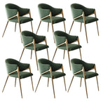 Contemporary Sherpa Low Back White Dining Chairs Set Of 2