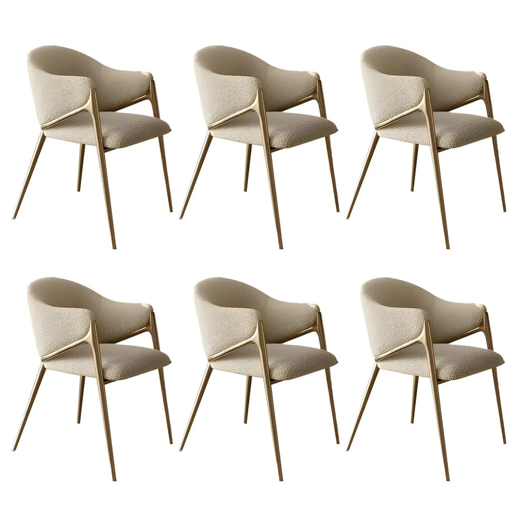Contemporary Sherpa Low Back White Dining Chairs Set Of 2