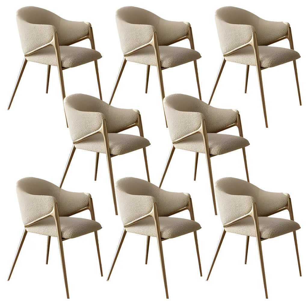 Contemporary Sherpa Low Back White Dining Chairs Set Of 2