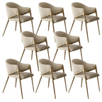 Contemporary Sherpa Low Back White Dining Chairs Set Of 2