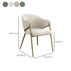 Contemporary Sherpa Low Back White Dining Chairs Set Of 2