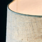 Elegant Cylindrical Crystal Base Table Lamp with Linen Shade
