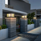 Black Rectangle Solar LED Outdoor Post Lights