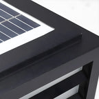 Black Rectangle Solar LED Outdoor Post Lights