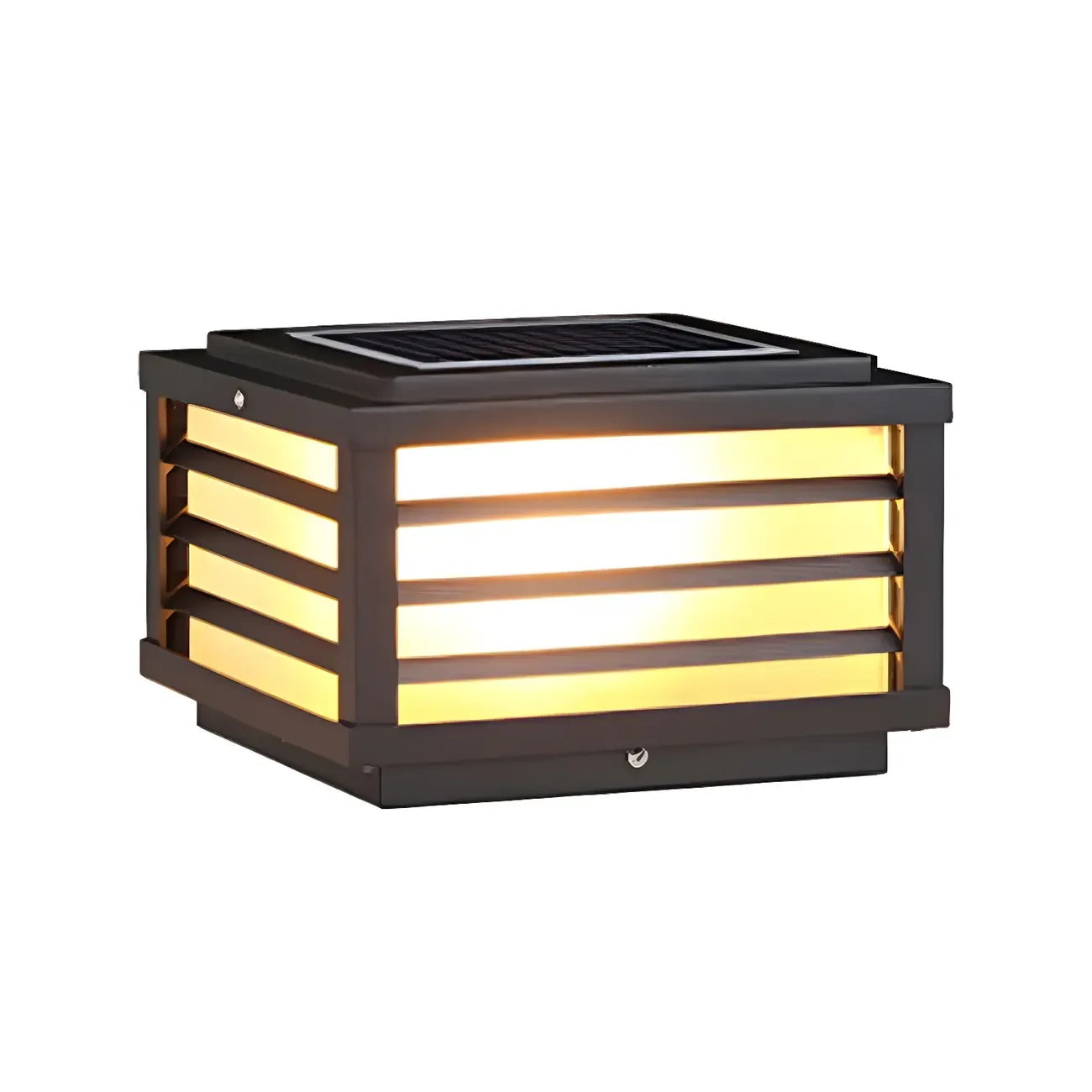 Black Rectangle Solar LED Outdoor Post Lights