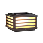 Black Rectangle Solar LED Outdoor Post Lights
