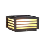Black Rectangle Solar LED Outdoor Post Lights