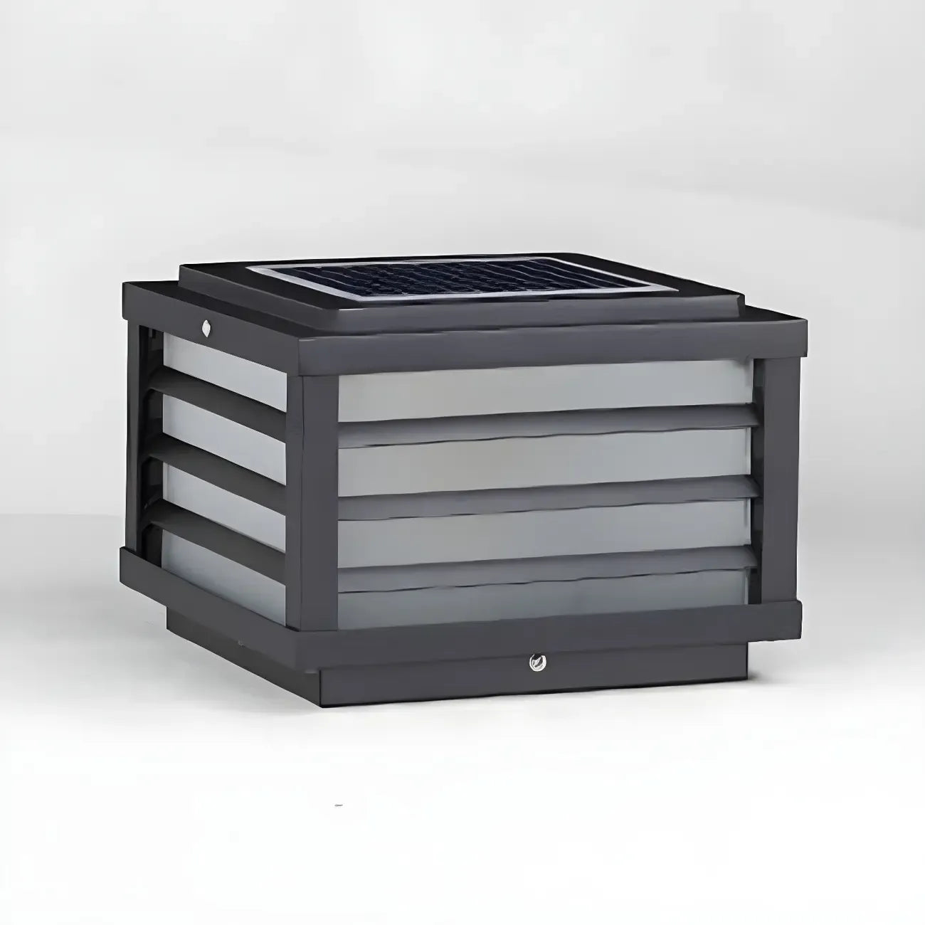 Black Rectangle Solar LED Outdoor Post Lights