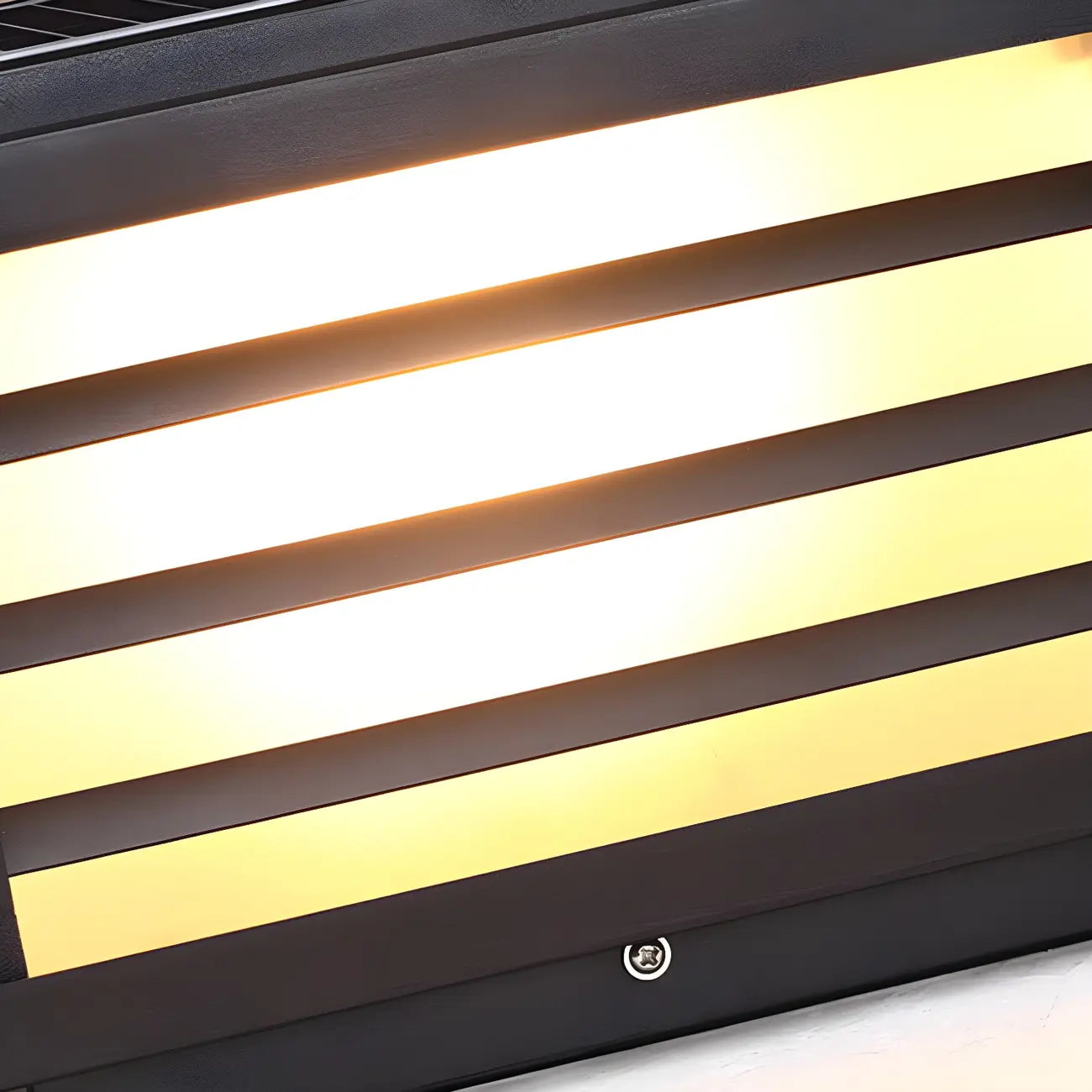 Black Rectangle Solar LED Outdoor Post Lights