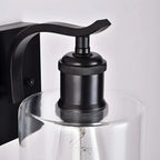 1-Light Modern Metal Cylinder Glass Bathroom Vanity Light