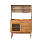 Cherry Wood Open Storage Kitchen Hutch Cabinet