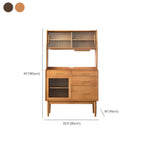 Cherry Wood Open Storage Kitchen Hutch Cabinet