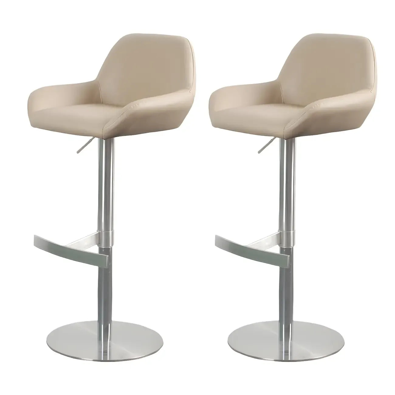 Glossy Metal Bucket Swivel Adjustable Bar Stools