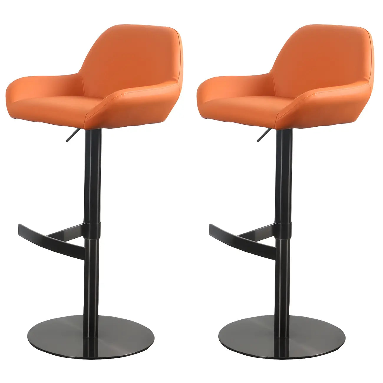 Glossy Metal Bucket Swivel Adjustable Bar Stools