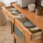 Cherry Wood Open Storage Kitchen Hutch Cabinet