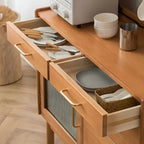 Cherry Wood Open Storage Kitchen Hutch Cabinet