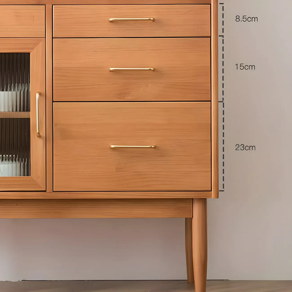 Cherry Wood Open Storage Kitchen Hutch Cabinet