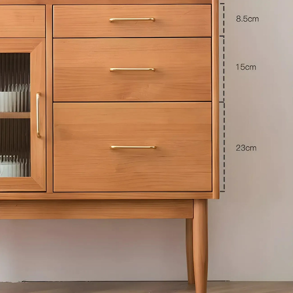 Cherry Wood Open Storage Kitchen Hutch Cabinet