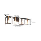 3-Light Linear Cube Black Iron Caged Vanity Light