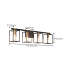 3-Light Linear Cube Black Iron Caged Vanity Light