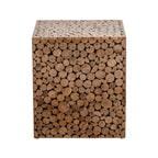 Rustic Solid Wood Square End Table For Living Room