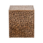 Rustic Solid Wood Square End Table For Living Room
