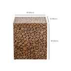 Rustic Solid Wood Square End Table For Living Room