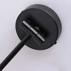 Black Metal Swing Arm Wall Light with Wood Shade