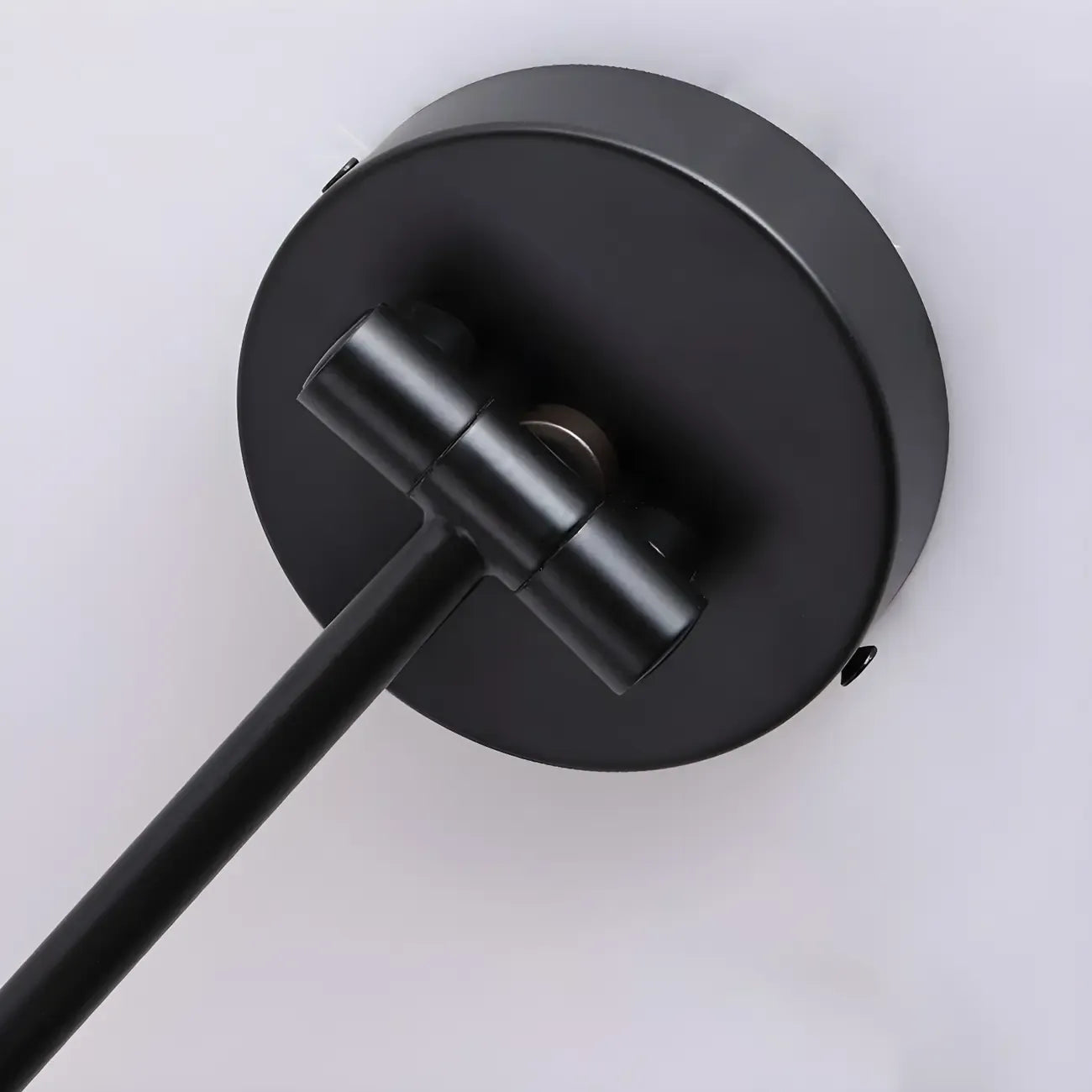 Black Metal Swing Arm Wall Light with Wood Shade