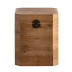 Rustic Square Distressed Wood Side Table with Open Storage