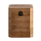 Rustic Square Distressed Wood Side Table with Open Storage