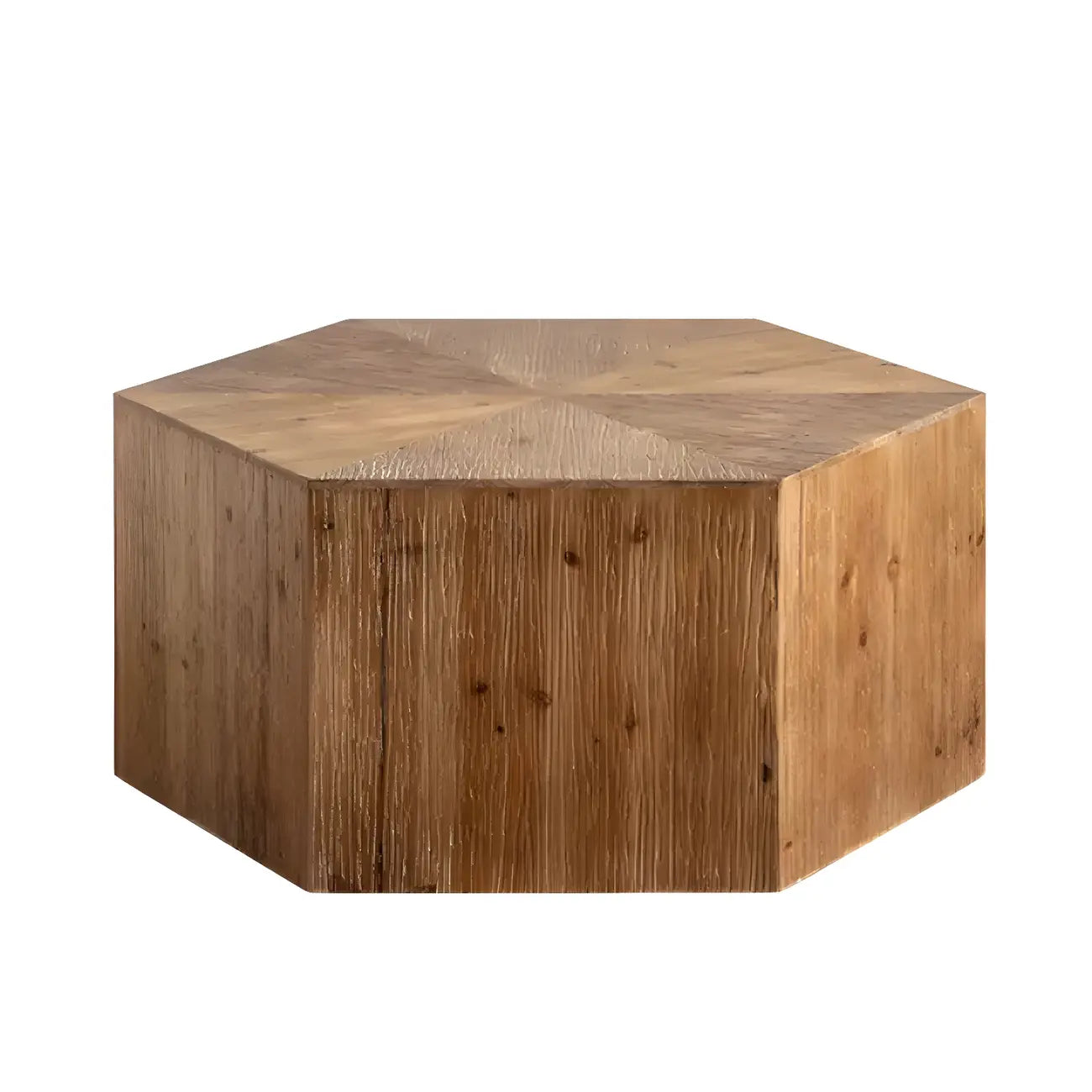 Rustic Square Distressed Wood Side Table with Open Storage