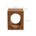Rustic Square Distressed Wood Side Table with Open Storage