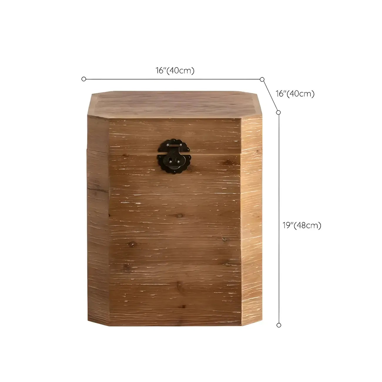 Rustic Square Distressed Wood Side Table with Open Storage