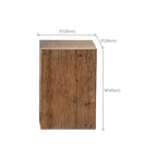 Rustic Square Distressed Wood Side Table with Open Storage