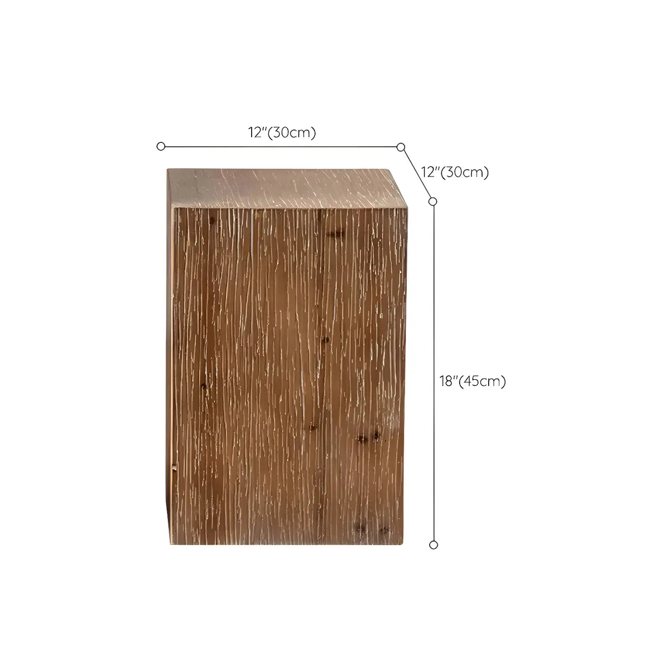 Rustic Square Distressed Wood Side Table with Open Storage