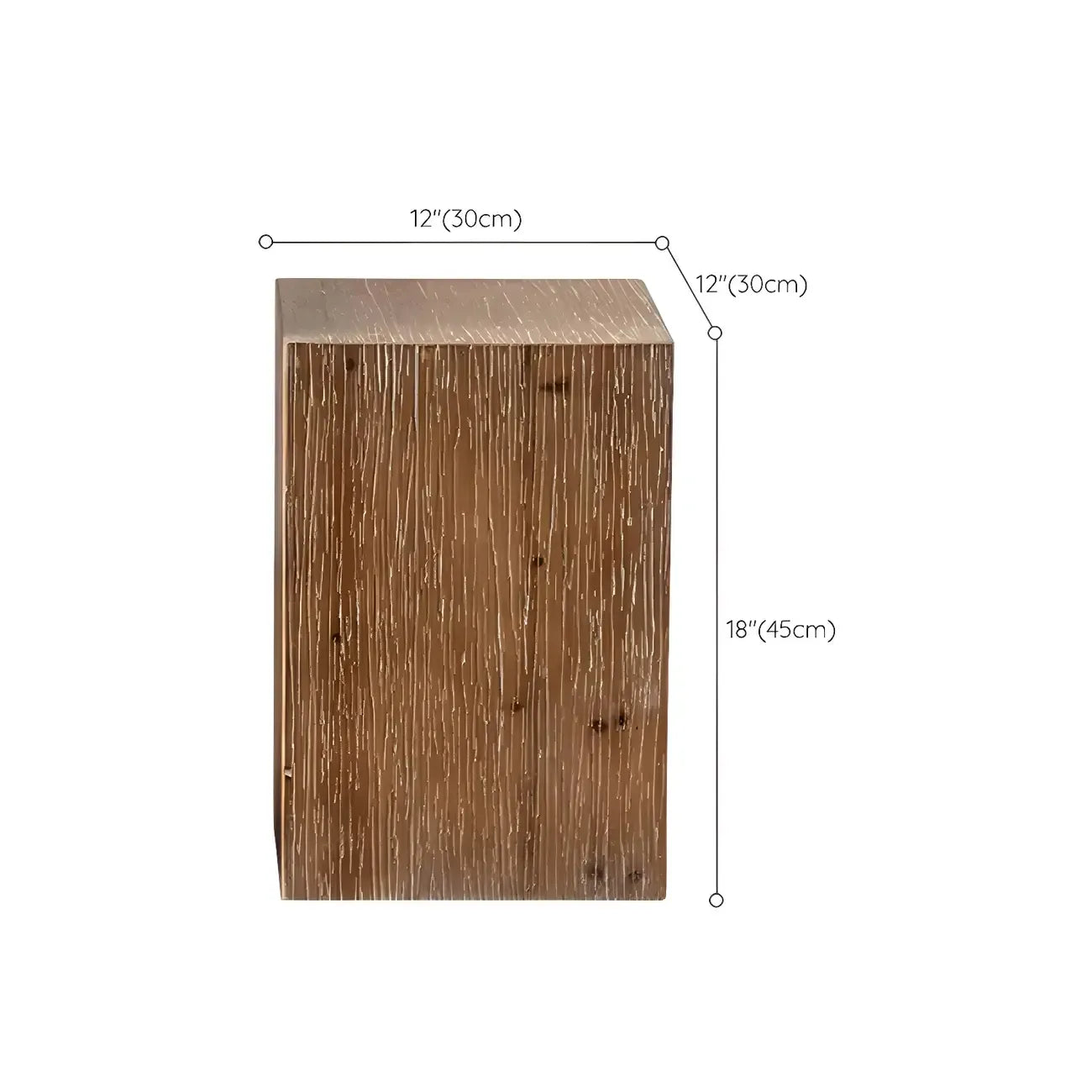 Rustic Square Distressed Wood Side Table with Open Storage