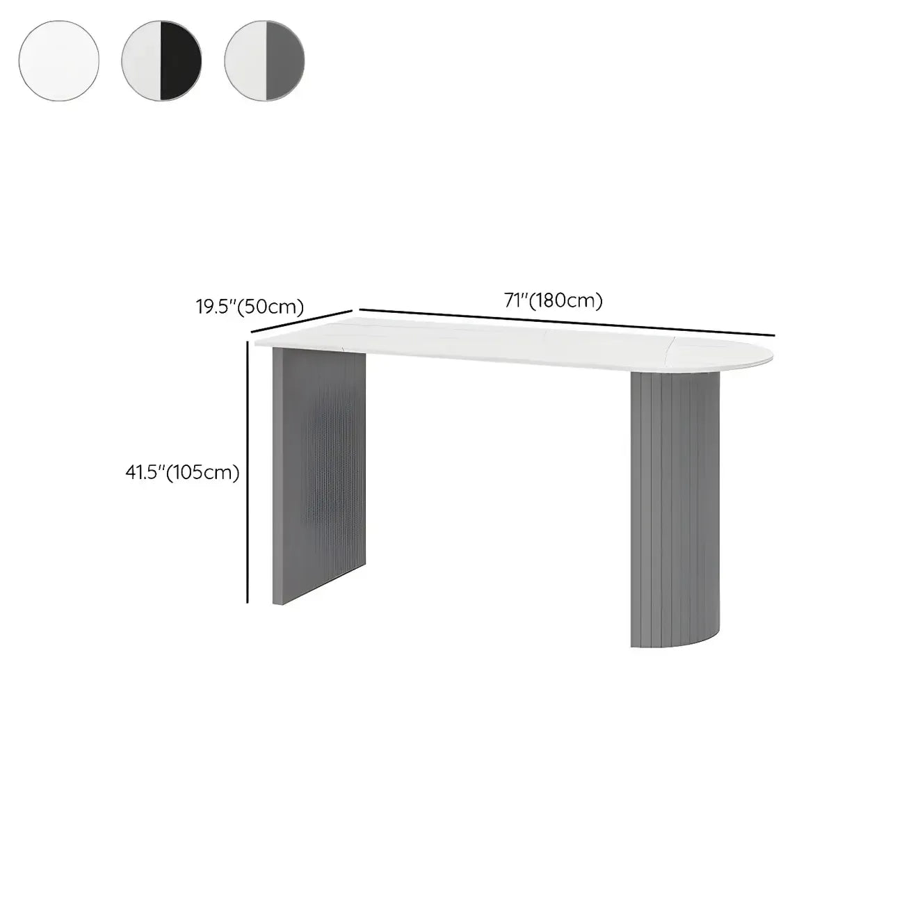 Modern White Free Form Wood Ribbed Metal Bar Tables