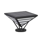 Black Metal Bracket Pyramid Solar Outdoor Post Lights